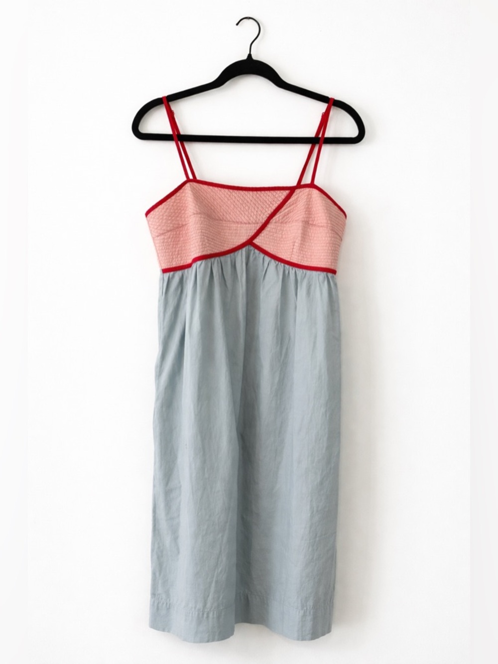 ❌SOLD❌Lilka by Anthropologie Pink & Light Blue Smocked Mini Sundress Size L - Picture 2 of 8